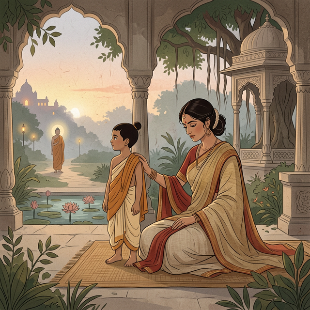 Rahula and Yasodhara Illustration