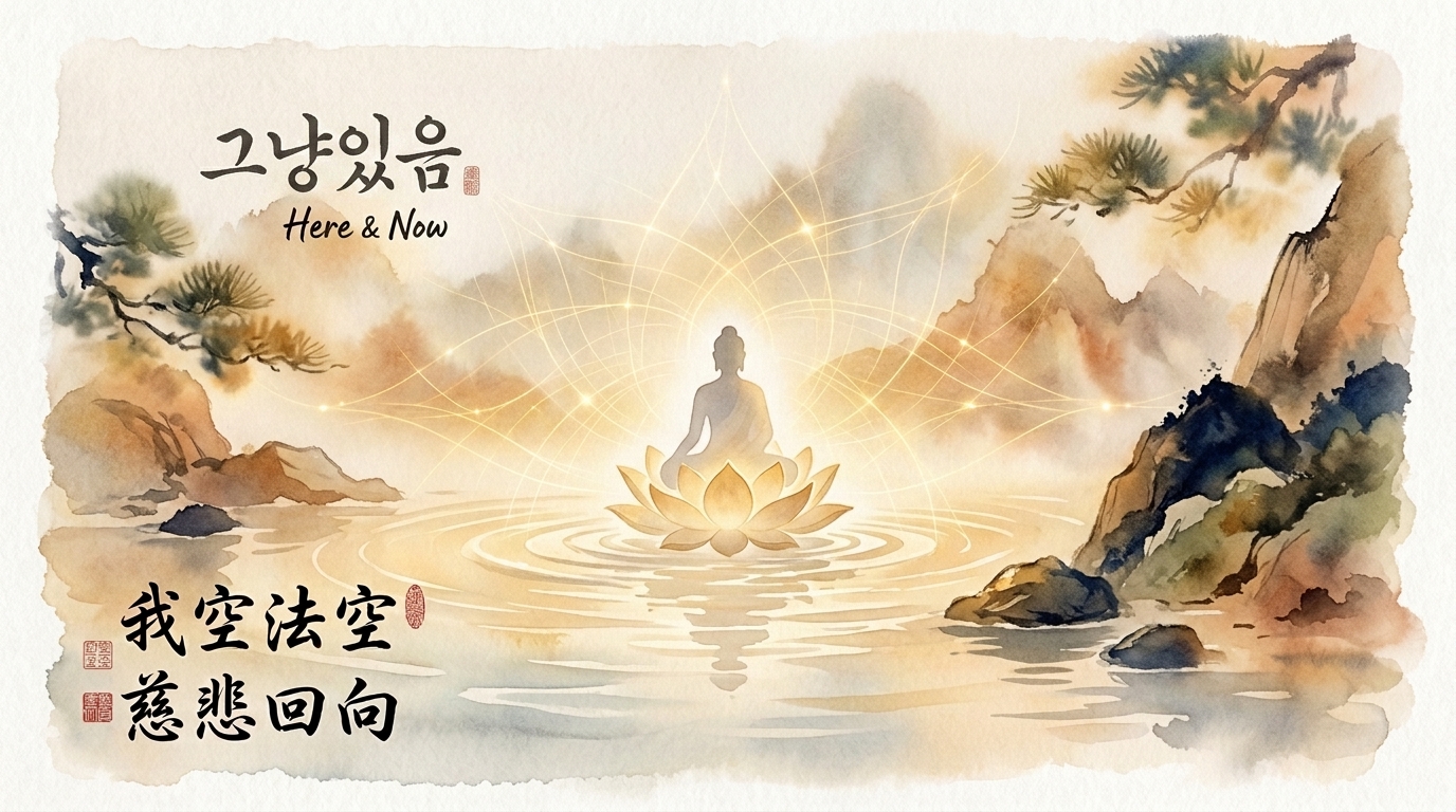 頓忘三観：그냥있음 (Here & Now)・我空法空・慈悲回向